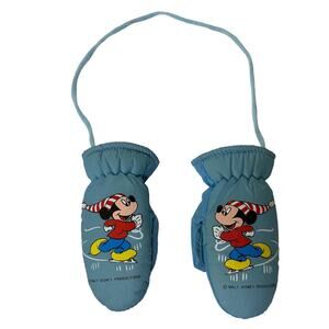 Vintage Walt Disney Mickey Mouse Mittens Baby 0-2 Infant Blue Just4Kids